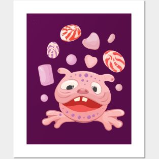 Pink Candy Monster Posters and Art